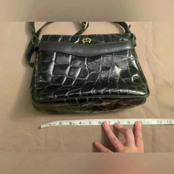 Etienne Aigner Leather Shoulder Bag - Black - One Size - Picture 14 of 17